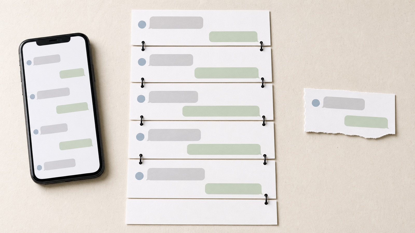 Complete phone message conversation preserved beside an isolated screenshot to show the importance of context
