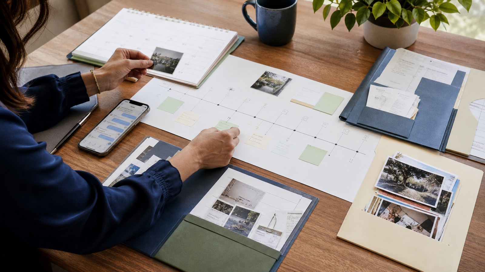 Messages, parenting schedules, school records, receipts, and photographs being organized into one factual custody chronology