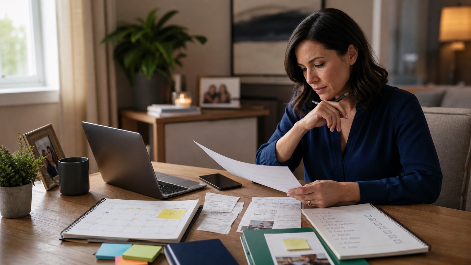 A checklist, phone and organized evidence notes for deciding what to document in a custody record